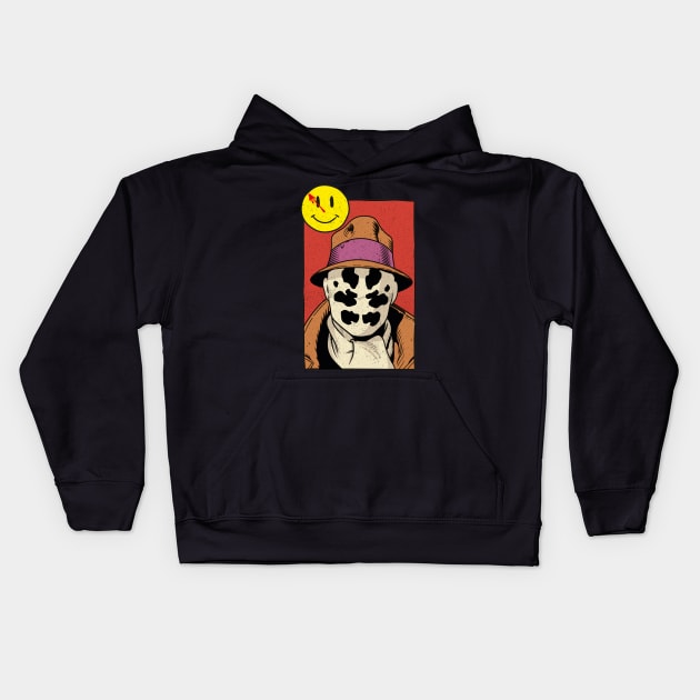 watchmen - rorschach Kids Hoodie by Playground